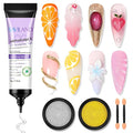 SAVILAND Clear 3D Nail Gel Kit: 15g No Wipe 3D Sculpting Gel with Metallic Gold Silver Chrome Powder for Nail Art Carving, Molding & Painting Home DIY Salon Manicure Supplies