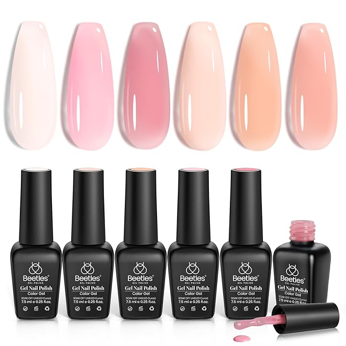 Beetles Jelly Gel Nail Polish Set & Beetles Nail Blooming Gel 15ml Clear Uv Led Blossom Gel Polish