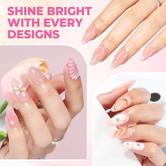 UNA GELLA Milky White 3D Gel Nail Art 15g, No Wipe Sculpting Gel Polish for Nails Tips, Chrome Nails Powder, Molding, Nail Charms and Gems Decoration, Lamp Curing Required DIY Art Salon at Home