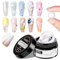 Pearl White 3D Sculpting Gel for Nail Art Non-Stick Hand Solid Builder Gel Hard Nails for Extension Carving Molding Beauty Charms for Beignner and Salon DIY