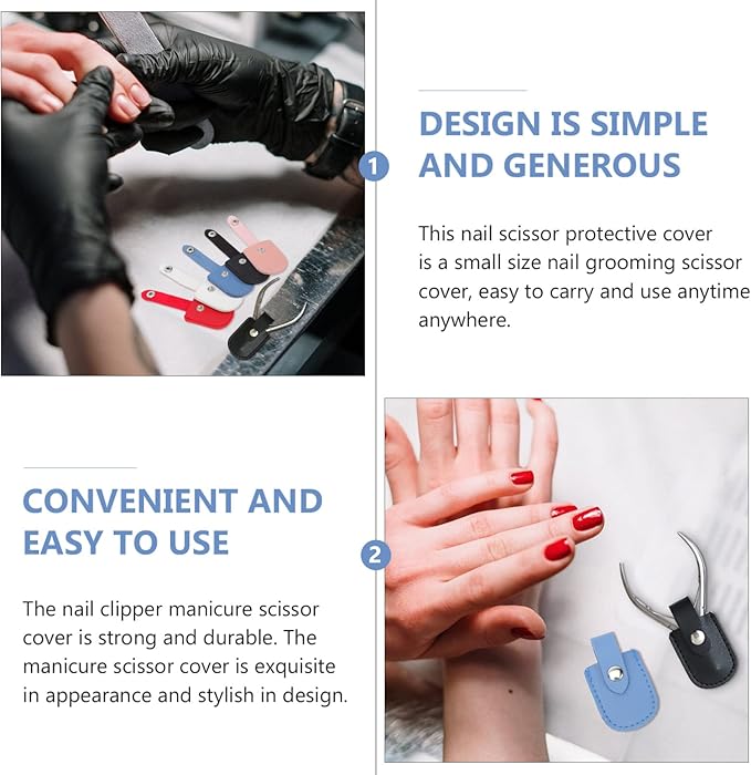 minkissy Nail Protector 5pcs Skin with Case Artist Art Random Cuticle Sleeve: Pedicure Guard Cutter Embroidery Travel Scissors Decorative Scissor Cover Men Storage for Organizer Nail Trimmer