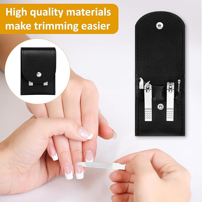 24 Set Travel Manicure Set Nail Kit Women Nail Clipper Kits Manicure Kit for Women Men Stainless Steel Pedicure Sets with Black Travel Case Portable Grooming Kits Gifts for Nails Care Gifts