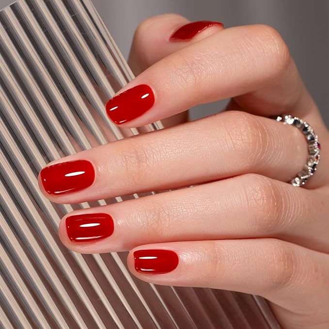 MEGIOR Capsicum Red Gel Nail Polish 0.5 Fl Oz Amber Red Neutral Transparent Colors Soak Off UV LED Lamp Light Cure Gel Polish Kit for Salon and Nail Art Starter Manicure DIY at Home