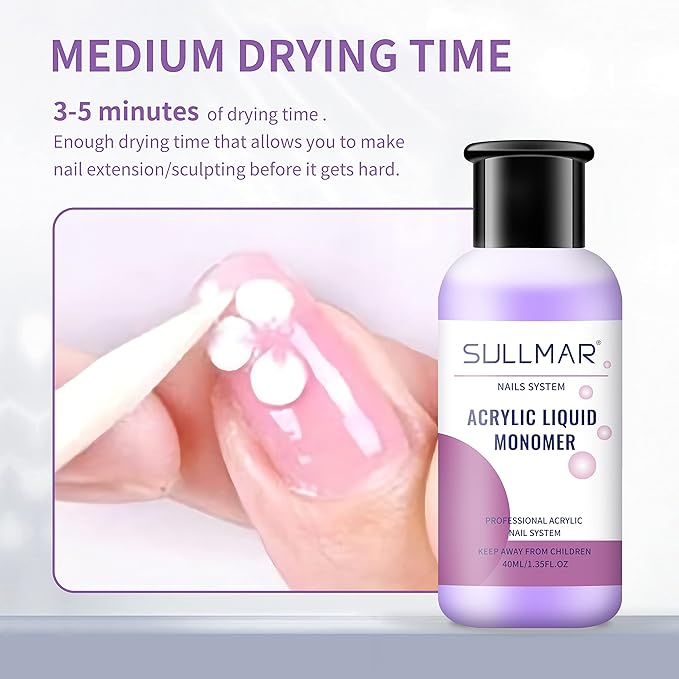 Acrylic Monomer Liquid Monomer Acrylic Nail Liquid Acrylic Liquid Liquid Monomer For Acrylic Nails Nail Monomer Liquid Monomer (40ml/1.35FL.OZ)