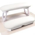 Nail Arm Rest, Professional Foldable PU Leather Nail Hand Rest with PVC Table Mat for Acrylic Nails, Soft Nail Hand Pillow Non-slip for Manicure Salon Use (higher-White)