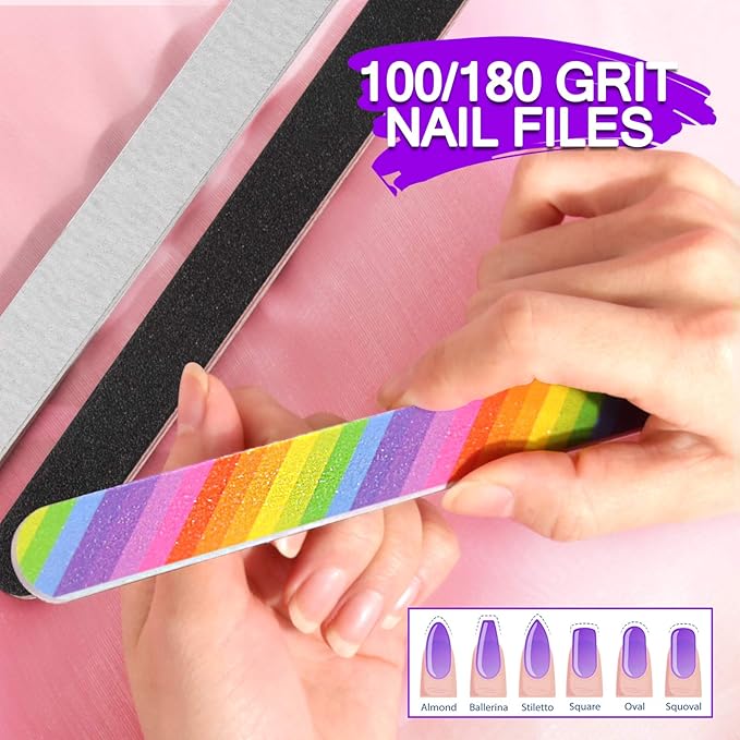 HNYYZL Manicure Kit - Nail File, Buffer, Cuticle Clipper, Pusher & Brush for Salon Nail Art
