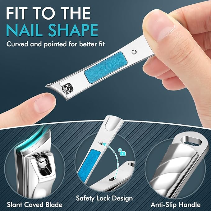 Nail Clippers&Toenail Clippers for Thick Nails for Seniors | Toe Nail Clippers Set for Ingrown Nails for Men | Manicure Kit &Nail Cutter for Women, Gift Idea