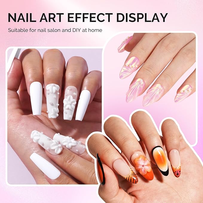 MelodySusie 10 Pcs Nail Art Sculpture Pen Acrylic Dual Tipped Brushes for Resin Nail Art Tools for Design Nail Foil Carving Drawing Effect Shaping Drawing Nail Tools for Home Salon