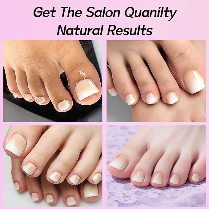 120PC Ombre Press on Toenails for Women Fake Toe nail Press ons Acrylic Toe Press on Nails Set, Ombre Press on Toe Nails Press on Fake Toenails Press ons Acrylic Toe Nail Tips Kit&Glue Tab-L