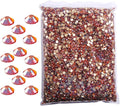 Hisenlee 14400PCS Rhinestone SS3-SS20 Crystal Gems 9 Sizes Wholesale Nail Art Rhinestone Flatback Round Glass Diamond for Crafts (SS12, Amber)