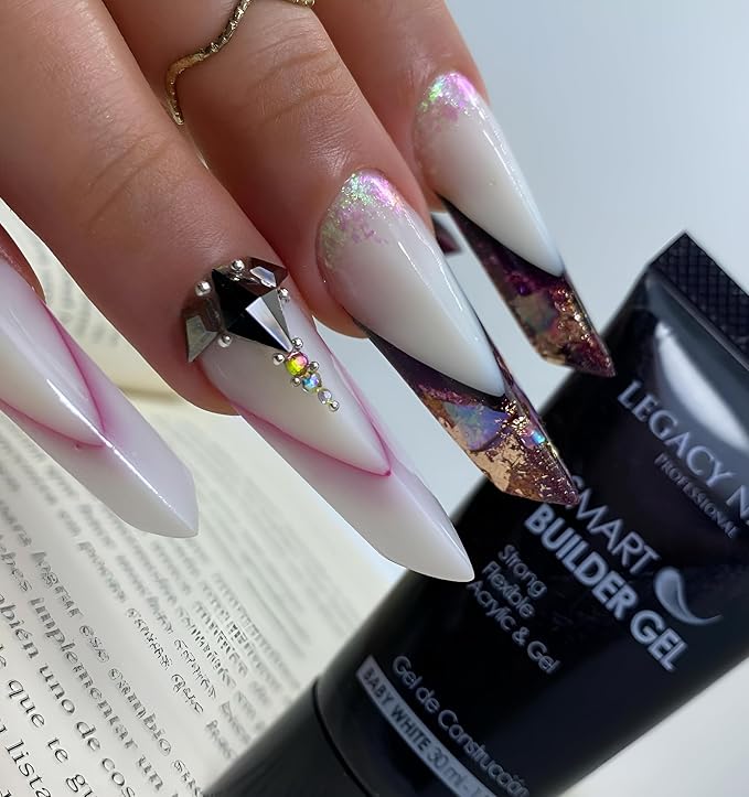 Legacy Nails Professional Gel Glue Crystals & Dusty Shimmer 0.5oz - Adhesive Gel for Crystals, Rhinestones & Nail Art Gems, Quick-Drying, Long-Lasting, Soak-Off, Easy to Use UV LED