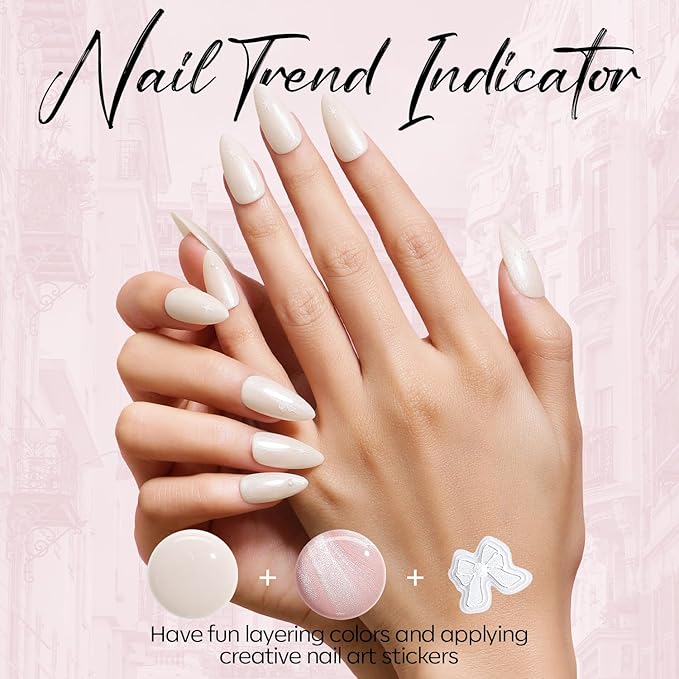 modelones15 ML Milky Pink Gel Nail Polish with 4 Colors Gel Mini Salon