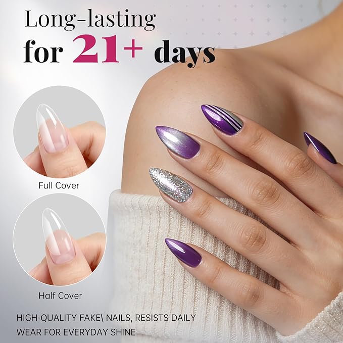 krofaue Short Almond Nails Tips 240Pcs 12 Sizes- Soft Gel Clear No Crease Pre-shape Oval Artificial Acrylic False Full Cover Press on Nails for Extension Home DIY Art