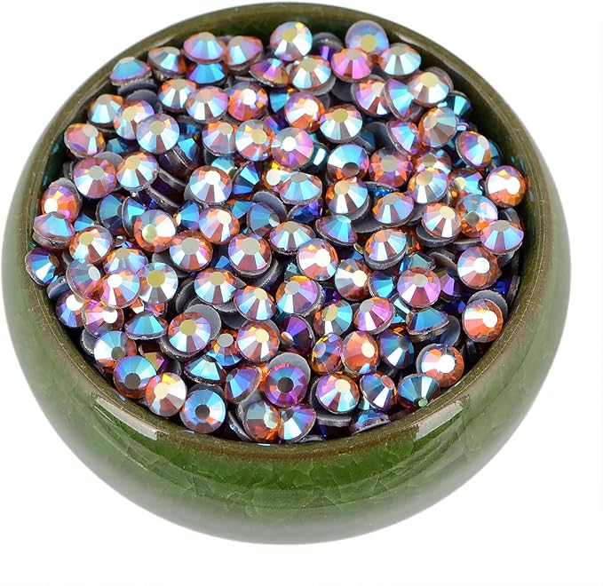 NCB 2880pcs Hotfix Rhinestones Bulk, Clear Rhinestones for Crafts Clothes, Hotfix Crystals DIY Decoration (Topaz AB, SS12 3mm)