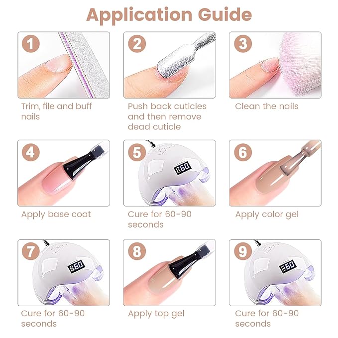 RARJSM Brownish Pink Rubber Base Gel Nail Polish Nude Skin Tone Rubber Base for Nails Natural Nude Color French Manicure Brush on Extend Gel Builder Soak Off Curing Requires 15ml Salon Home DIY