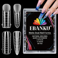 EBANKU Clear Matte Poly Gel Nail Forms 4 Styles, 96PCS Dual Nail Forms Full Cover Nail Mold Tips Acrylic Nail Extension Tools 12 Sizes Scale for Poly Gel Nail Art Salon Nails Design