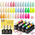 BORN PRETTY Pastel Gel Nail Polish 23Pcs,Spring Summer Easter Gift Collection Macaron Candy Sweet Colors Soft Nude Pink Green Blue Yellow Neon Hot Pink Gel Polish Kit with Base&Glossy Matte Top Coat