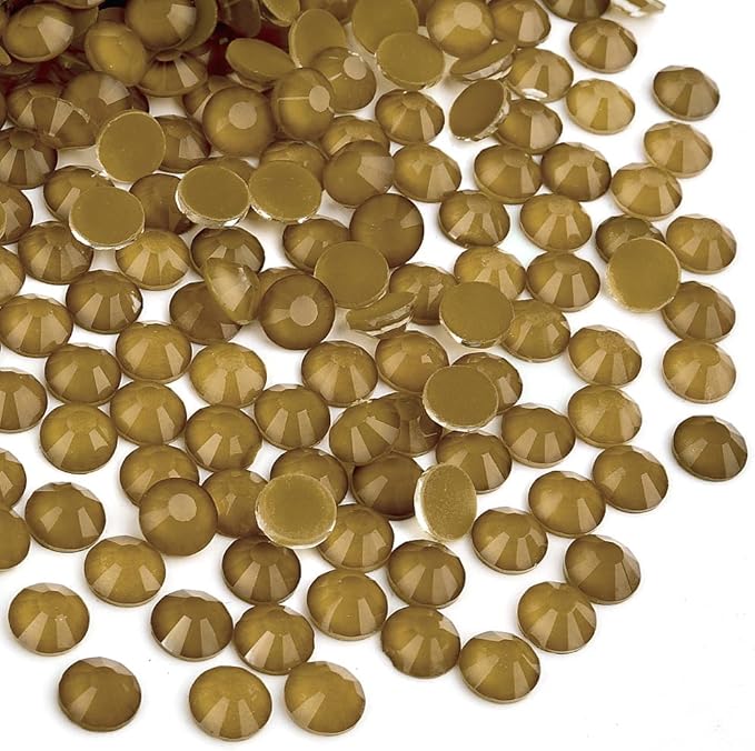 Blinginbox Flatback Rhinestones Round Gems, 1440pcs Luminous Series Glass Stones Neon Gems Non Hotfix Crystal Rhinestones for Nail Charms Crafts Clothes Tumblers,Brass Neon,SS10.