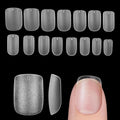 Extra Short Square Nail Tips, 240Pcs Double-Sided Matte Flexible Gel Fake Nails, No File Full Cover Clear Press on Nails for Nail Extension, Manicure, Home DIY, Salon, 15 Sizes, Natural Fit