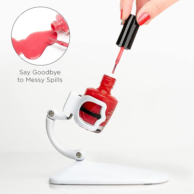 Grip&Tip Nail Polish Holder and nail art surprise the original, best nail polish bottle holder - anti-spill nail polish holder - no mess, saves time & money - perfect for DIY nail art (White)
