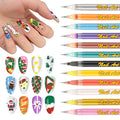 12 Color Nail Art Pens for Painting Nails, 0.5 MM Nail Polish Pens Set, Nail Pens for DIY Drawing Point Liner Acrylic Painted, Quick-drying & Waterproof, Nail Design Manicure Tools Kit