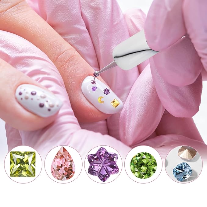 French Manicure Brush, Esclane 2 Way French Nail Brush with Dotting Tool for Manicure Cuticle Clean Up Nail Art Design, French Tip Brush (White, #16)