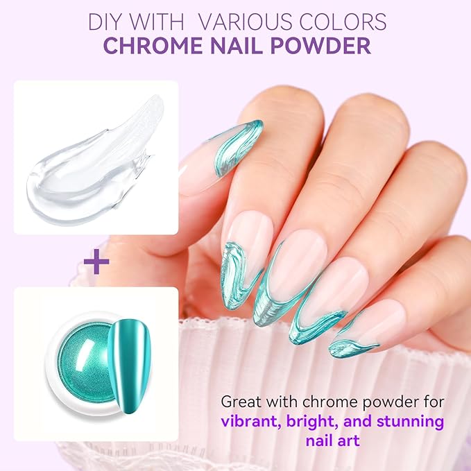 Makartt 3D Nail Art Gel: 2PCS Clear 3D Nail Gel Sculpting Gels for Nails Art, Mixable with Chrome Powder and Polish, No Wipe UV Gels for Sculpting and Carving, for Home & Salon DIY
