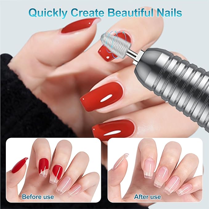 Electric Nail Drill Machine Professional, Cordless Rechargeable Nail Drill Kit Low Heat Quiet E-File for Acrylic Gel Polishing Removing with Bits Kit for Manicure Salon Home (Blue)