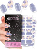 Nail Polish Strips – 32PCS UV Free Salon Quality Wraps, Long Lasting Gel Nail Stickers for Women (Baby Blue Kiss)