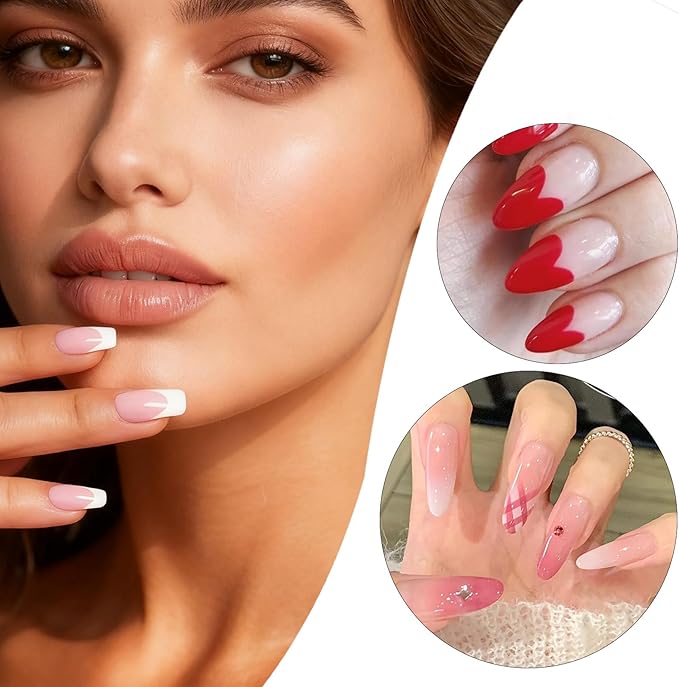 French Tip Nail Stickers, Self-Adhesive 23 Designs White French Manicure Strips for DIY Nail Art at Home