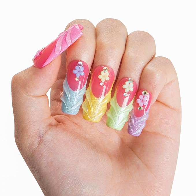 LOVFUL Short French Tip Press on Nails Glazed and Unbothered | Handmade Acrylic Press ons | Reusable Fake False Nails | Square Classic Regular 1.3in | H609-M