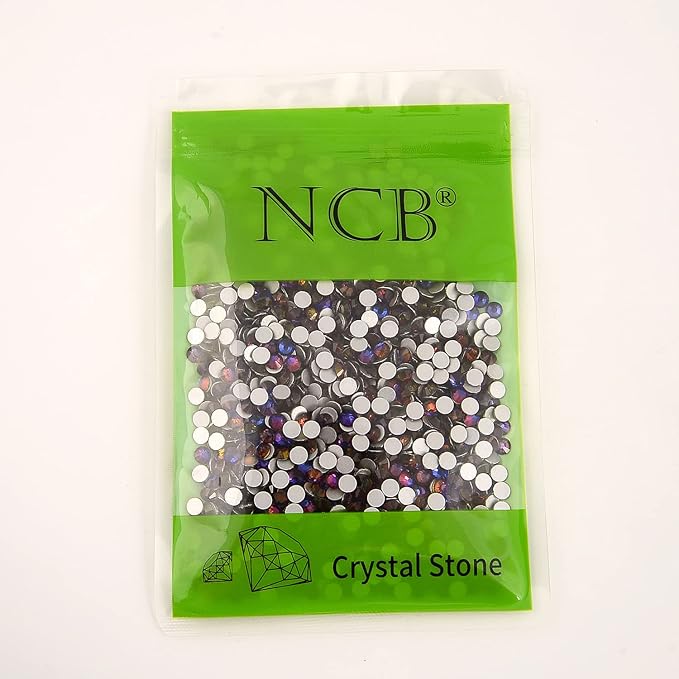 NCB Nancybeads 288pcs Flatback Round Glass Nail Art Rhinestones Crystal for DIY Making Accessories Shoes, Clothes, Face Art, Bags, Manicure (Blue Volcanic, SS30 288pcs)