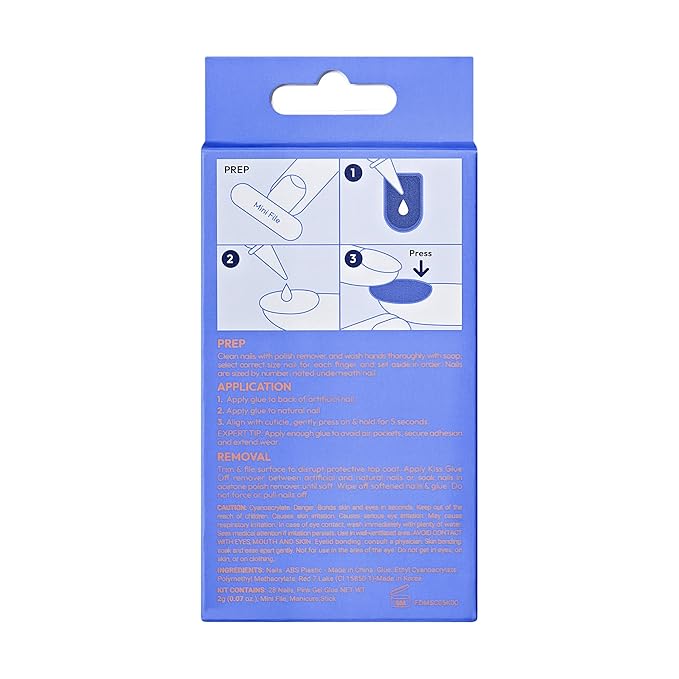 KISS Gel Fantasy, Press On Nails, Nail glue included, 'Diamonds 4 Me', Light Pink, Medium Size, Oval Shape, Includes 28 Nails, 2G Glue, 1 Manicure Stick, 1 Mini File