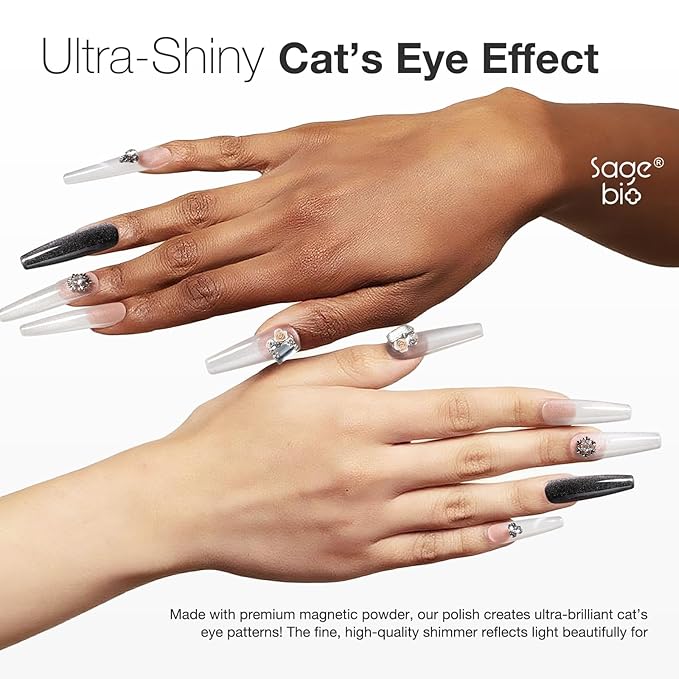 Cat Eye Gel Nail Polish 15ml Star Dust, Magnetic Gel with Shimmer Glass Bead Effect, UV LED Soak Off Nail Gel, Easy DIY Home Nail Art
