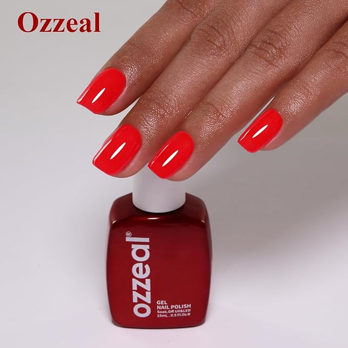 Neon Gel Polish, 0.5 Fl Oz Neon Red Nail Gel Polish Spring Summer Art Starter Manicure Salon DIY Soak off UV LED Design