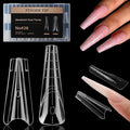 280 Pcs Original Sandwich Nails Dual Form with Guide Lines Long Slim Coffin Nail Mold for Builder Gel Nail Extensions Art Design Salon DIY at Home