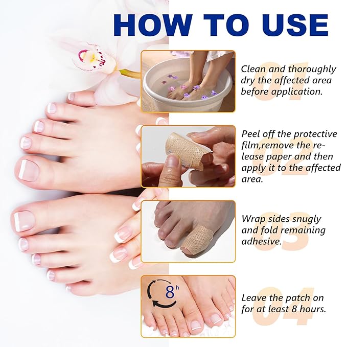 32 Pcs Fungal Nail Patches,Toenail Fungus Treatment Extra Strength - Toe Nail Fungus Treatments for Men and Women, Overnight Renewal Nail Repair Patches