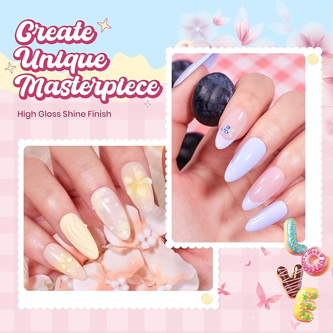 Beetles Pastel Gel Polish Set - Taste of Spring Colleciton, 6 Easter Colors 15ML Pastel Blue Pink Yellow Purple Color Polish Set Trendy Colors Uv LED Lamp Salon DIY at Home Nails Gifts for Women