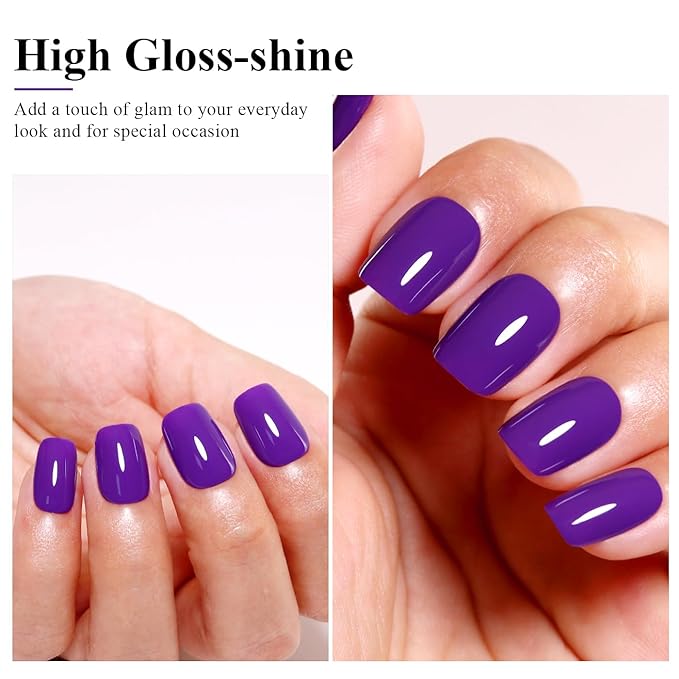 Imtiti Gel Nail Polish, Deep Purple Gel Polish Soak Off LED U V Nail Gel Polish Nail Polish DIY Nail Art Starter Manicure Salon Gel Nail Kit for Women Girls 10ML