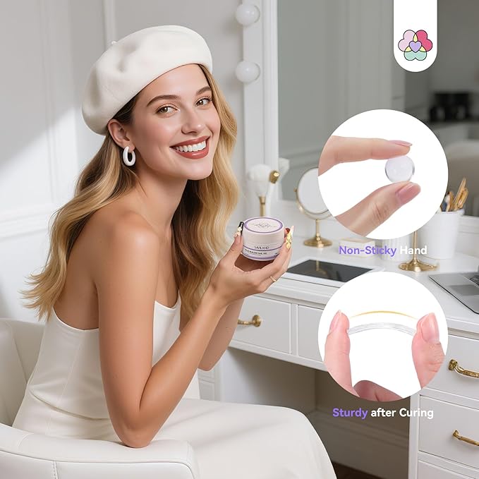 SAVILAND Advanced Solid Builder Nail Gels: Non-Stick 3D Nail Gel Clear Scluplting Gel for Nails Art 30 Days Long-Lasting 4-in-1 Function Extension Carving No Damaging DIY Salon 15g