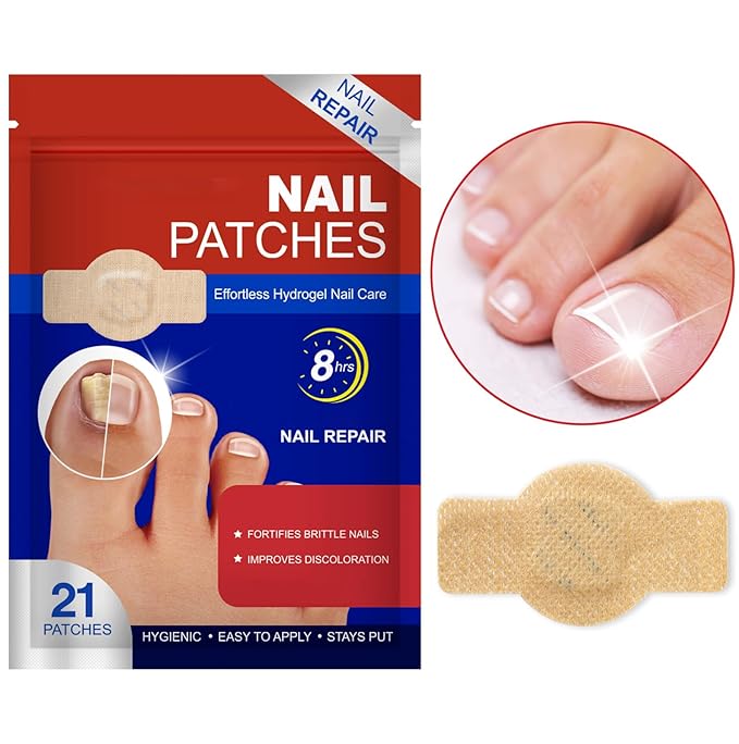 Nail Patches for Toenails & Fingernails – 63Pcs Parches para uñas con hongos, 8-Hour Fungus Nail Care Repair Stickers for Damaged Nails, for Extra Strengthening, Safe for Sensitive Skin
