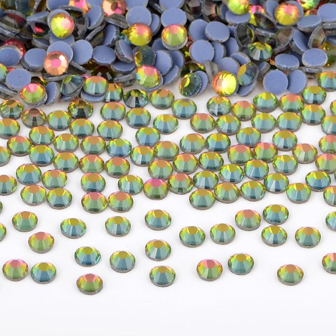 Bymitel Hotfix Crystal Rhinestones Round Gems Iron on DIY Jewelry Making Flat Back for Crafts,Vitrail Medium, 3.8mm(SS16/2880pcs)