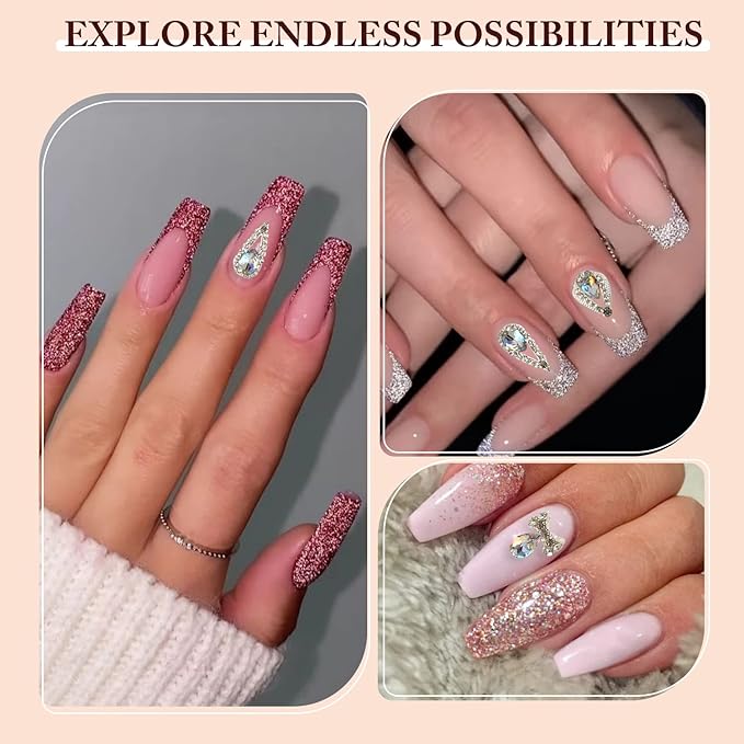 30Pcs Nail Crystal AB Rhinestones 3D Nail Charms Rhinestones Glass Metal Gems Jewels Nail Diamonds Nail Charms for Girl Women DIY Nail Art Craft Decoration
