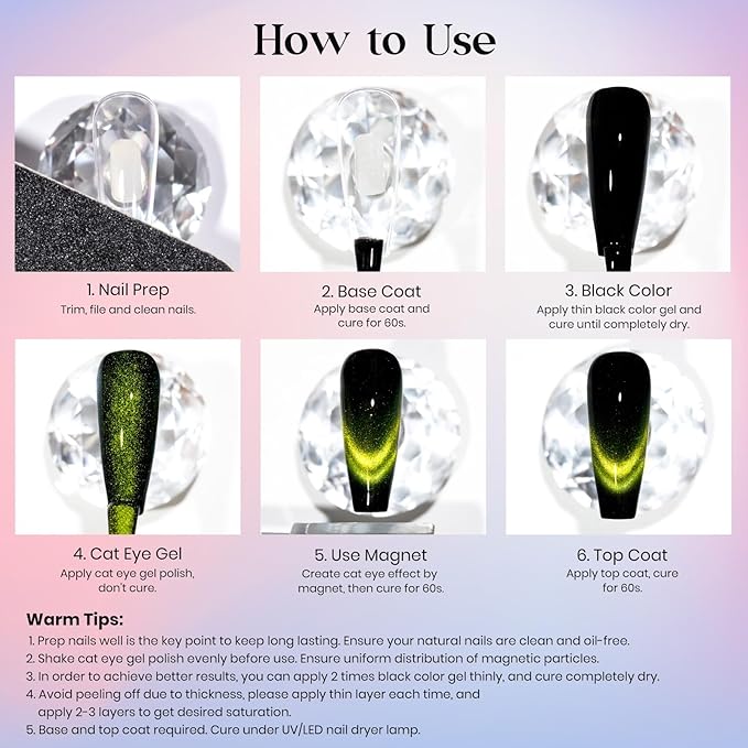 MIZHSE 9D Cat Eye Gel Nail Polish 8 Colors, Neon Collection Magnetic Gel Polish Set with Magnet Stick, Chameleon Color Shifting Cateye Nail Effect Soak Off Nail Art Manicure Home Ladies Gift
