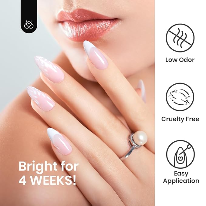 beetles Gel Polish Swirl Nail Art White Gel Liner Nail Polish 1 pcs 7ml Classic White Color Nails Art Paint for Thin French Tip Line Soak off Uv Lamp Manicure Salon