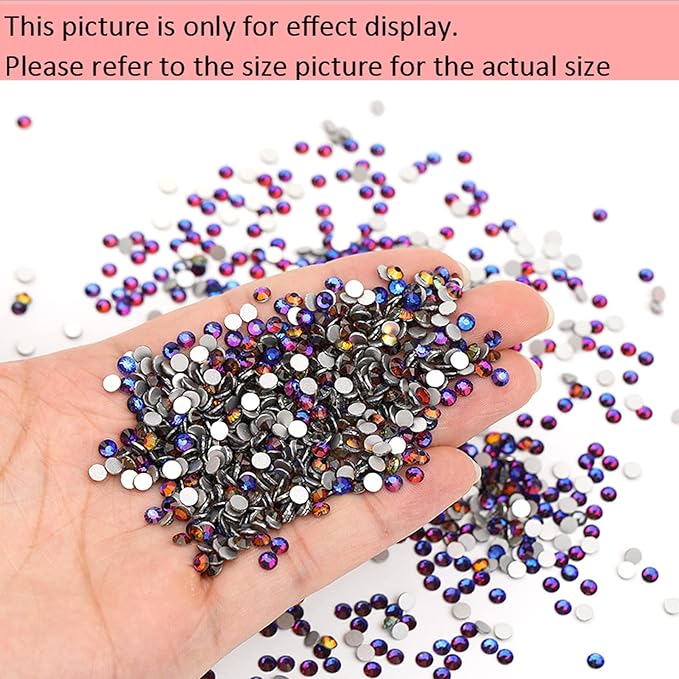 Dowarm 288-Piece SS30 Flatback Rhinestones, 6.5MM Crystal Rhinestones for Craft, Nails, Dance Costumes, Non Hotfix (SS30 / 6.5MM, Blue Flame)