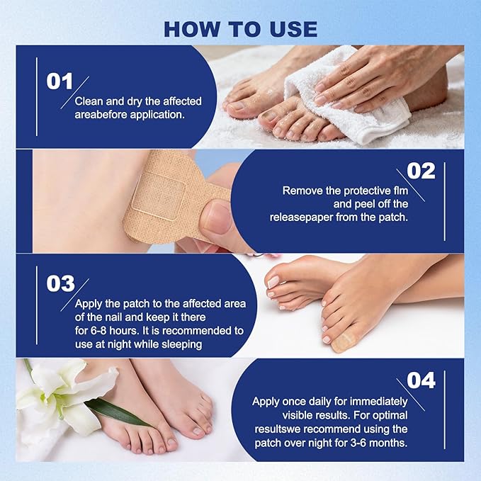 Toenail Fungus Treatment Extra Strength - 21 Pcs Fungal Nail Patches, nail repair patches-8-Hour Firm Adhesion, Nail Repair patches for Damaged Nails, Overnight Renewal for Men and Women