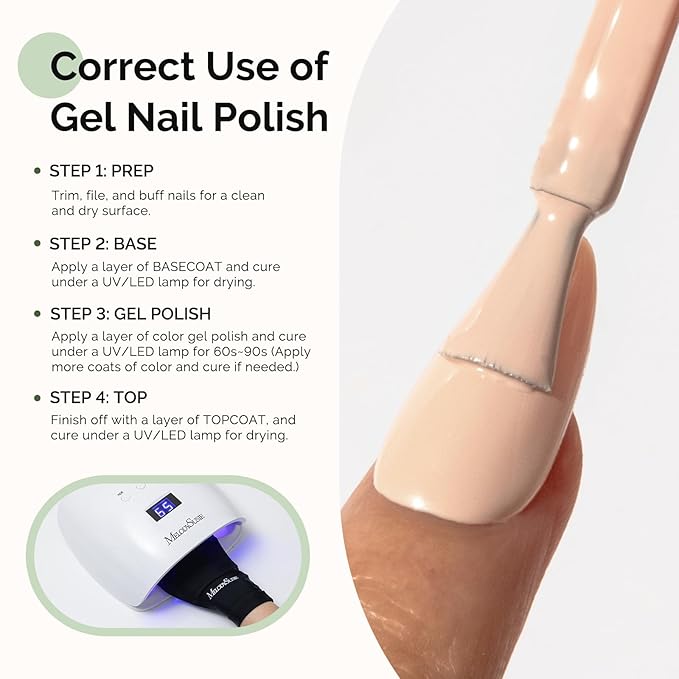 MelodySusie Hema Free Gel Nail Polish, 0.5 Fl Oz Thick Light Nude Gel Polish, Non-Toxic, Long Lasting, Soak Off UV Nail Polish, Manicure Nail Design Salon DIY Nail Art at Home K0433