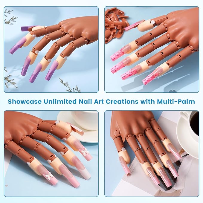 (1 Palm Only, Only Fit for Wilfniee Magnetic Nail Hand) Wilfniee Practice Hand Palm for Acrylic Nails: Magnetic Nail Practice Hand Palm Flexible Fake Hand For Nail Practice