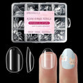 Extra Short Almond Kid Nail Tips,360Pcs Soft Gel Nail Tips Pre-Shaped Press On Nails For Kids,Clear Acrylic Half Matte Full Cover Fake Nail For Kids DIY Extension & Salon Use12 Sizes